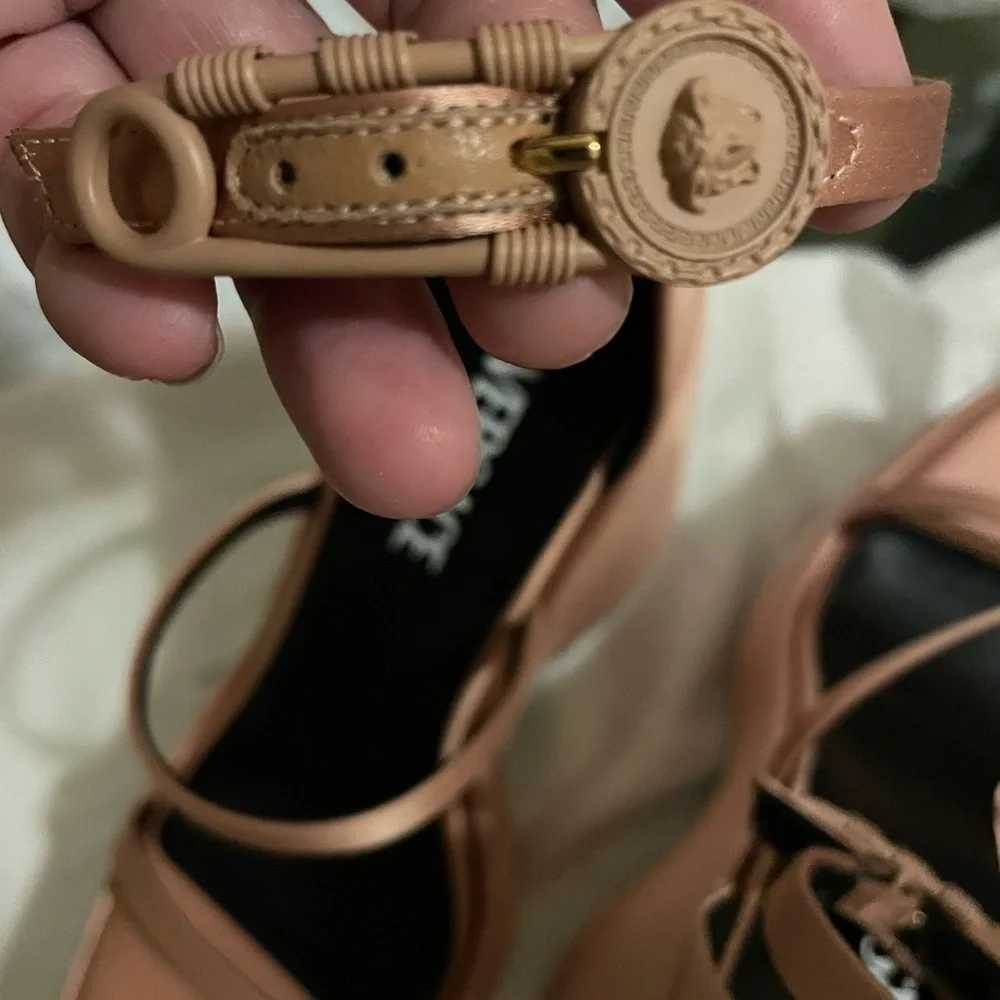 Versace satin Platform wedges
